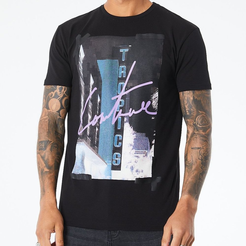 Couture Signature Negative Print Mens T-Shirt